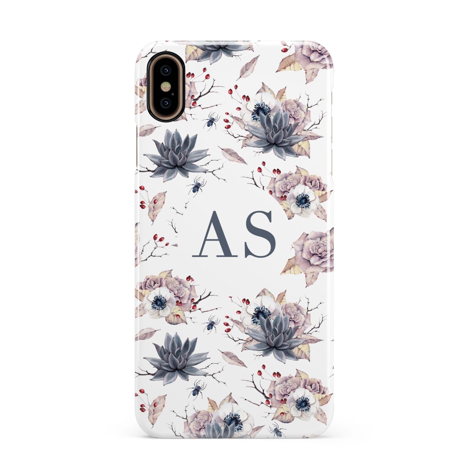 Personalised Halloween Floral Apple iPhone Xs Max 3D Snap Case