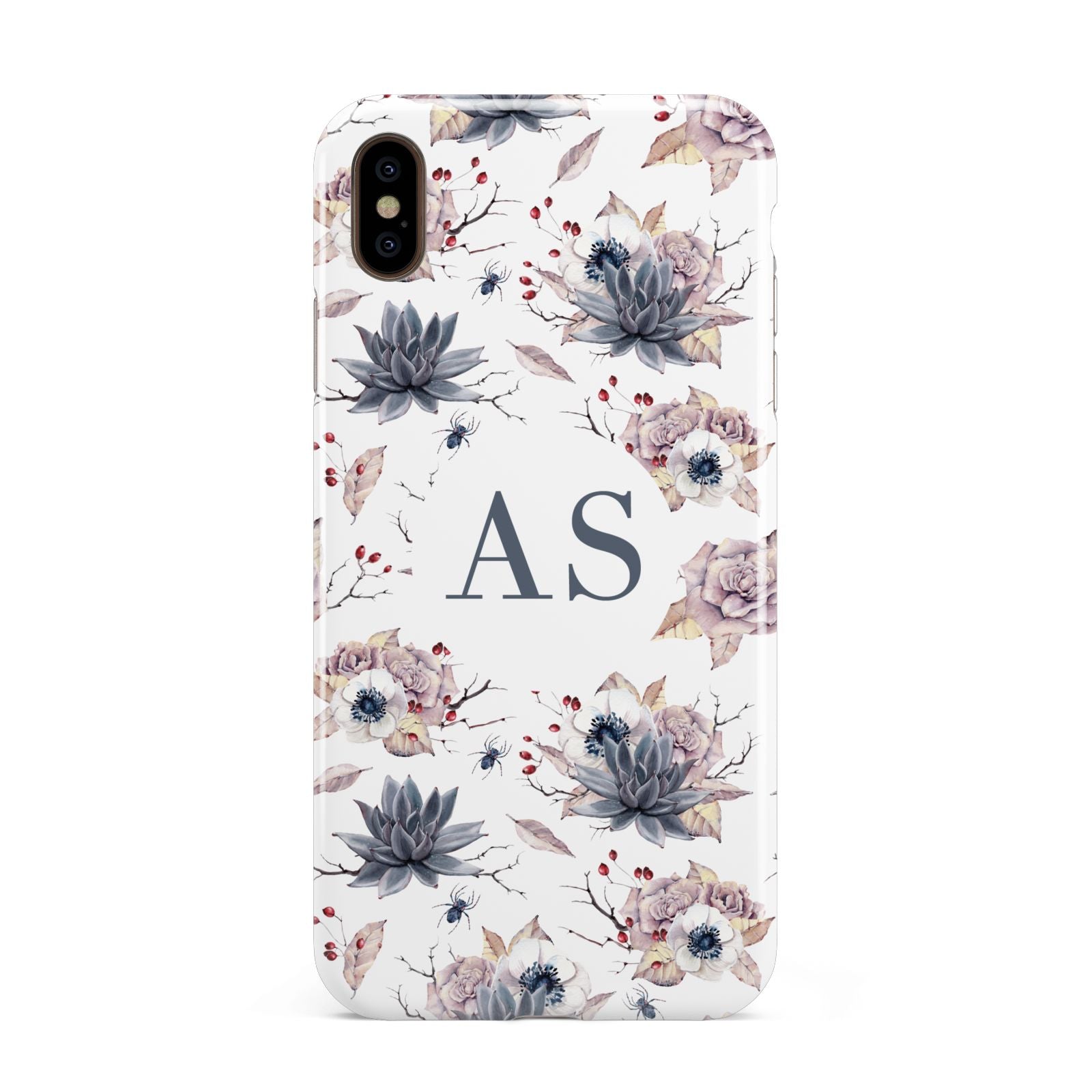 Personalised Halloween Floral Apple iPhone Xs Max 3D Tough Case