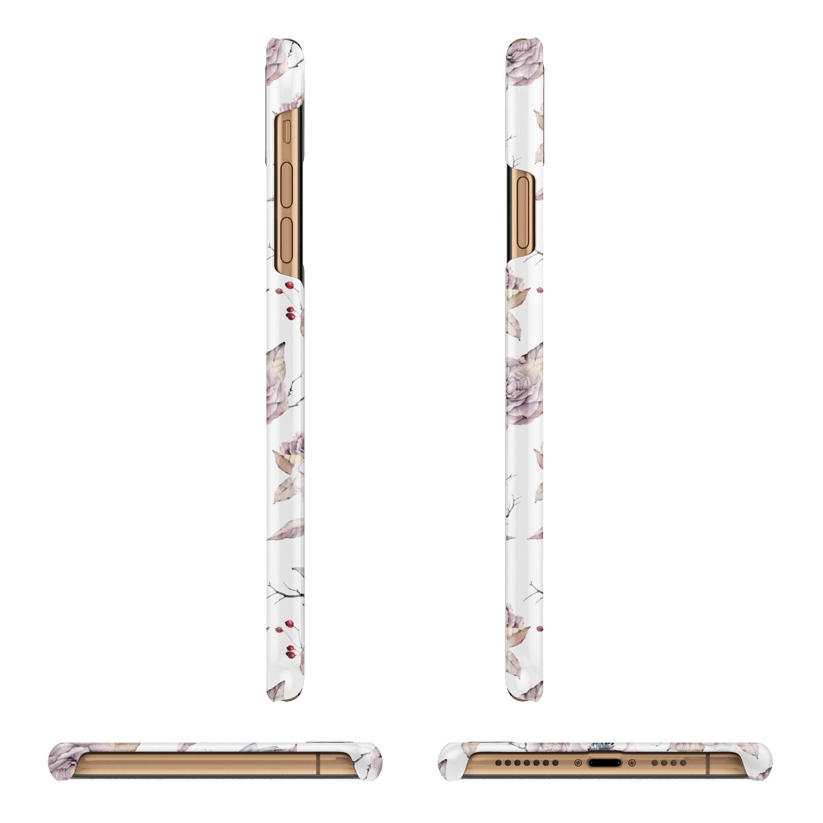 Personalised Halloween Floral Apple iPhone Xs Max 3D Wrap Snap Case Angled Images