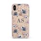 Personalised Halloween Floral Apple iPhone Xs Max Impact Case Pink Edge on Gold Phone