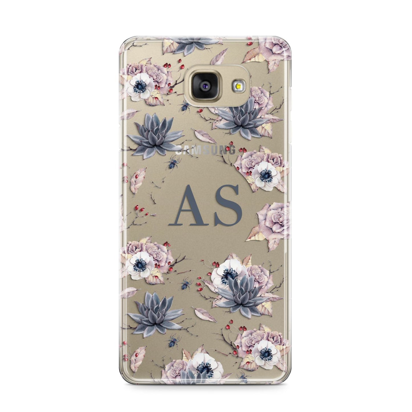 Personalised Halloween Floral Samsung Galaxy A9 2016 Case on gold phone