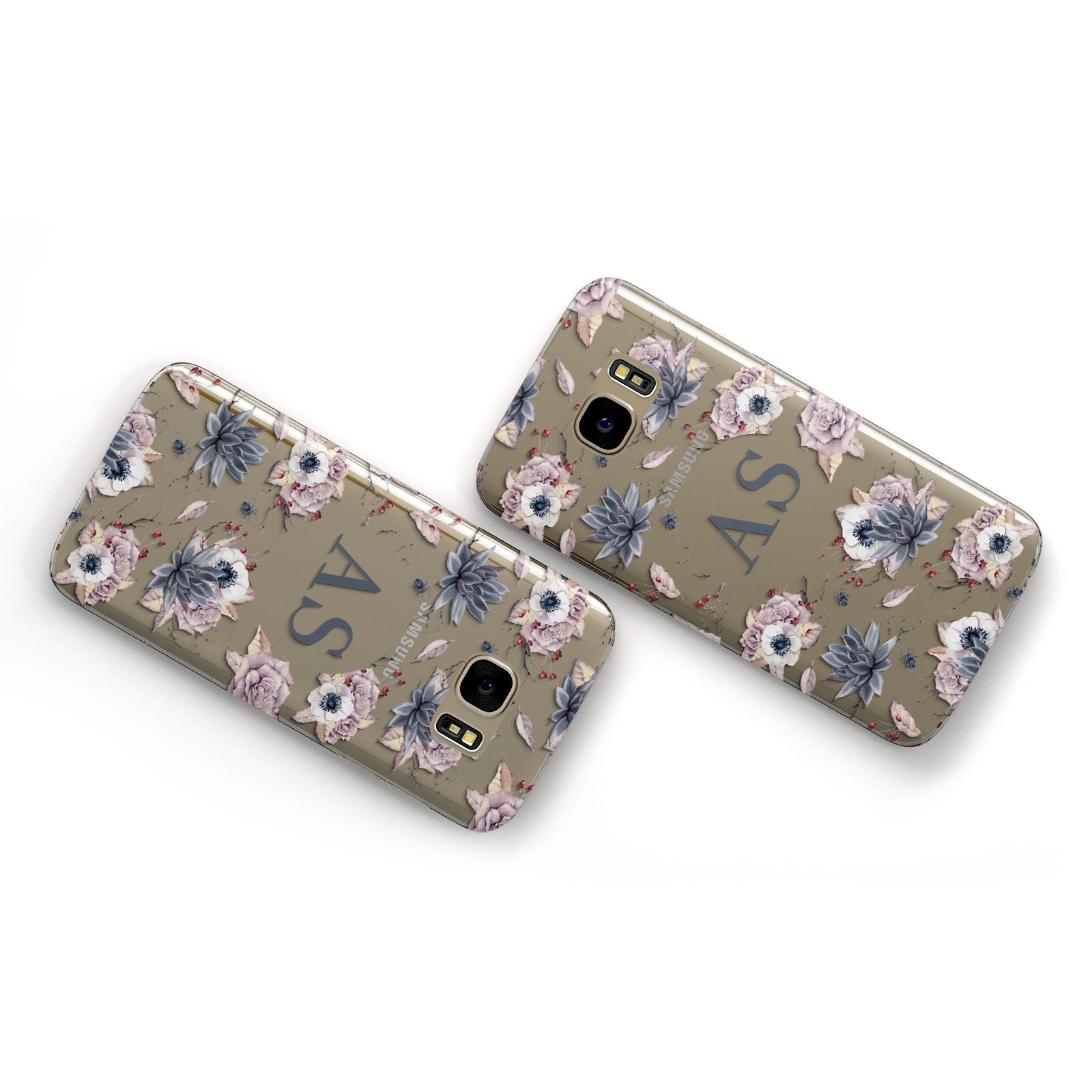 Personalised Halloween Floral Samsung Galaxy Case Flat Overview