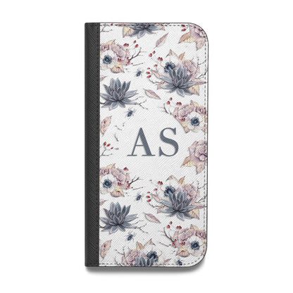 Personalised Halloween Floral Vegan Leather Flip iPhone Case