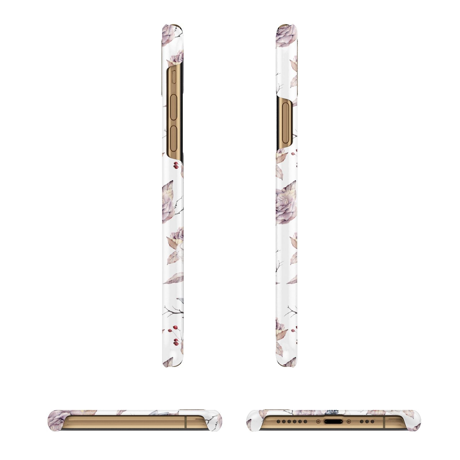 Personalised Halloween Floral iPhone 11 3D Snap Case Angle Images