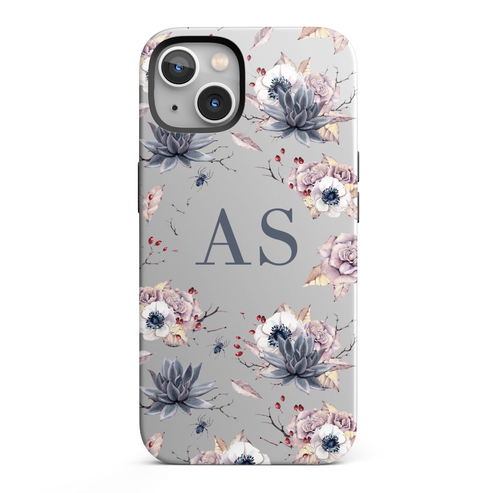 Personalised Halloween Floral iPhone 13 Full Wrap 3D Tough Case