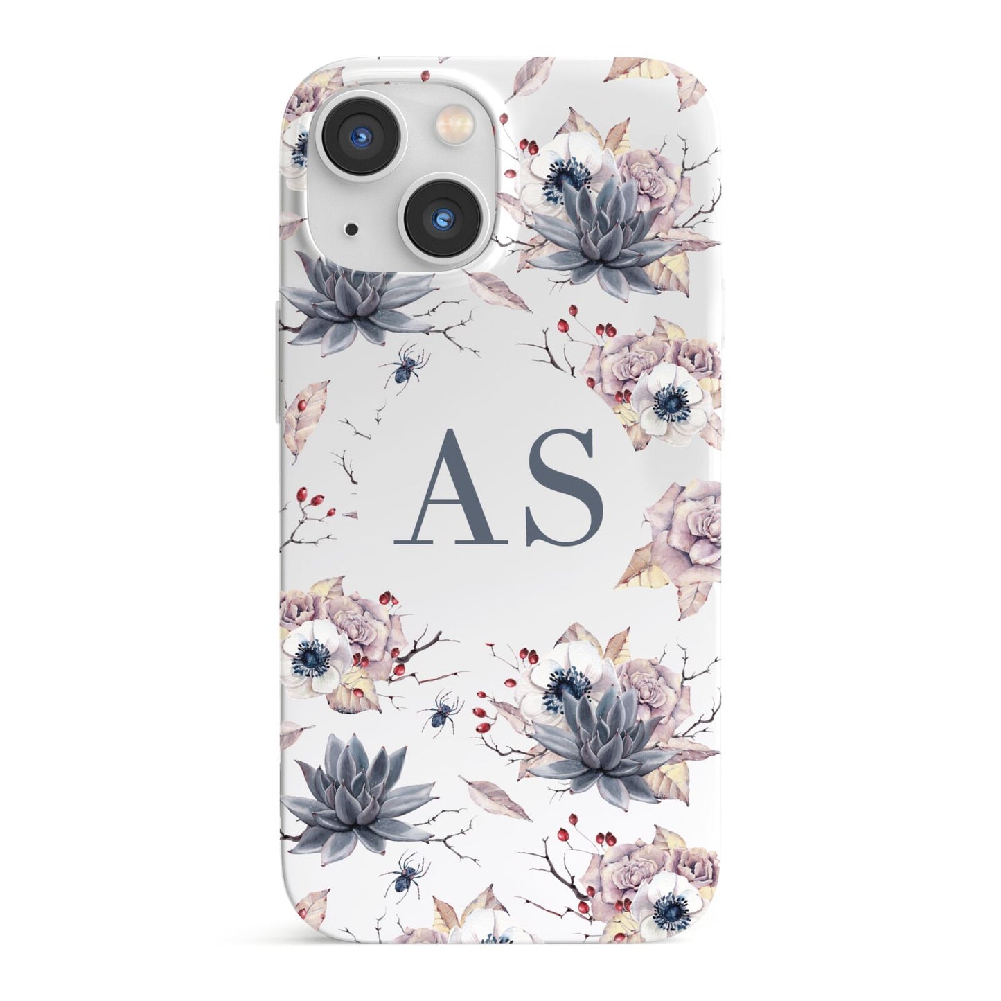 Personalised Halloween Floral iPhone 13 Mini Full Wrap 3D Snap Case