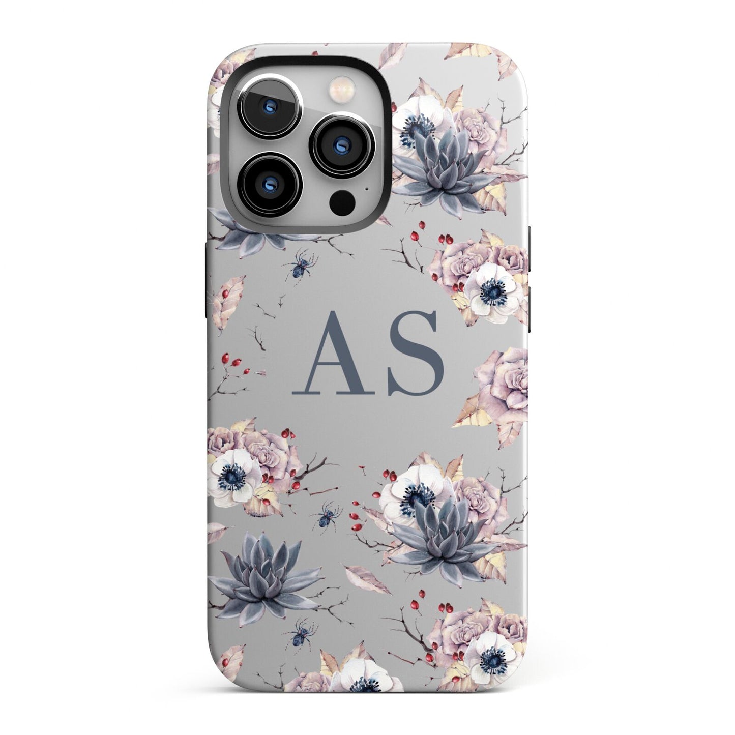 Personalised Halloween Floral iPhone 13 Pro Full Wrap 3D Tough Case