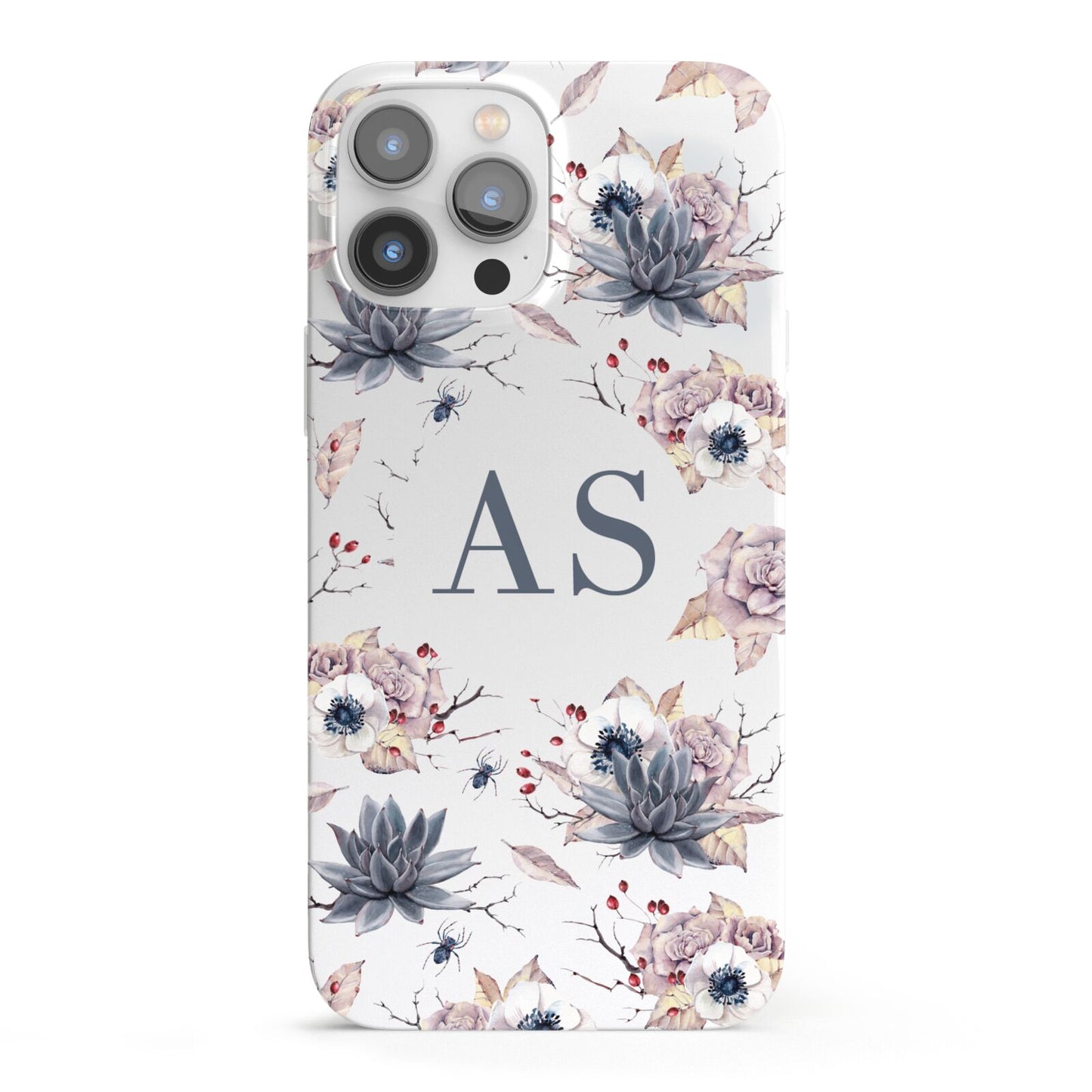 Personalised Halloween Floral iPhone 13 Pro Max Full Wrap 3D Snap Case