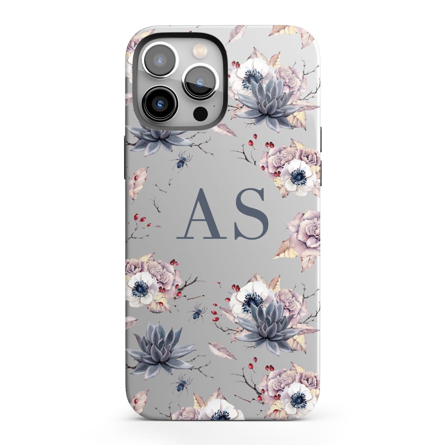 Personalised Halloween Floral iPhone 13 Pro Max Full Wrap 3D Tough Case