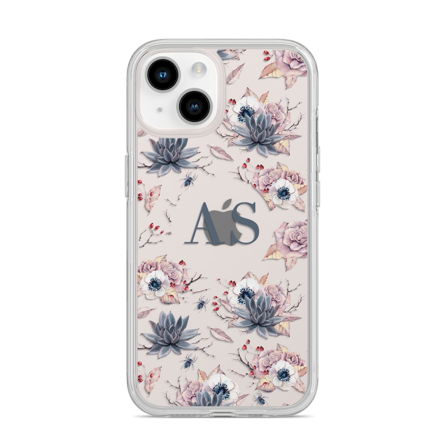 Personalised Halloween Floral iPhone 14 Clear Tough Case Starlight