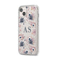 Personalised Halloween Floral iPhone 14 Plus Clear Tough Case Starlight Angled Image