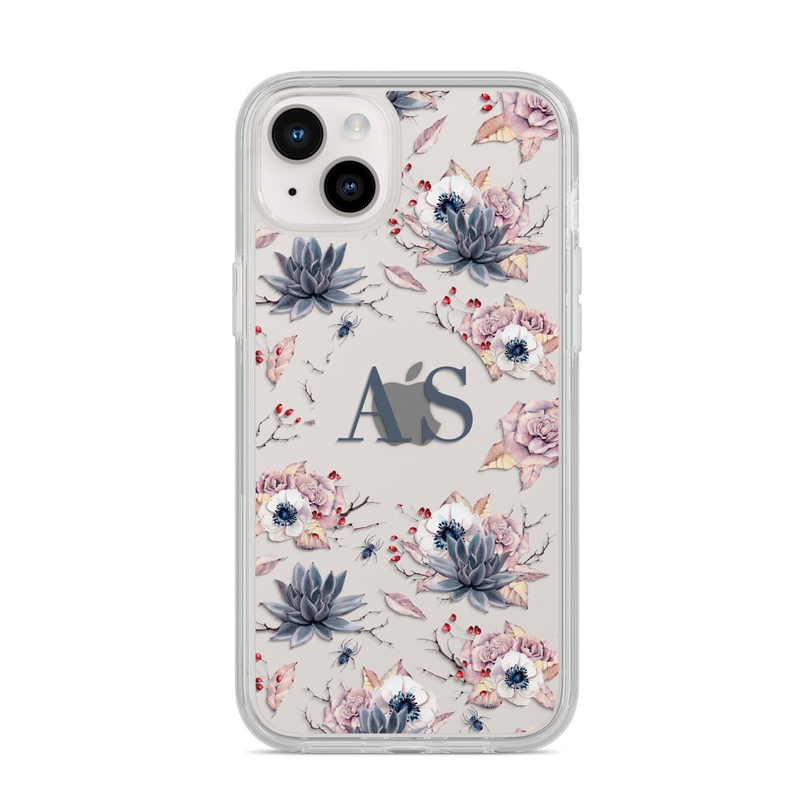 Personalised Halloween Floral iPhone 14 Plus Clear Tough Case Starlight