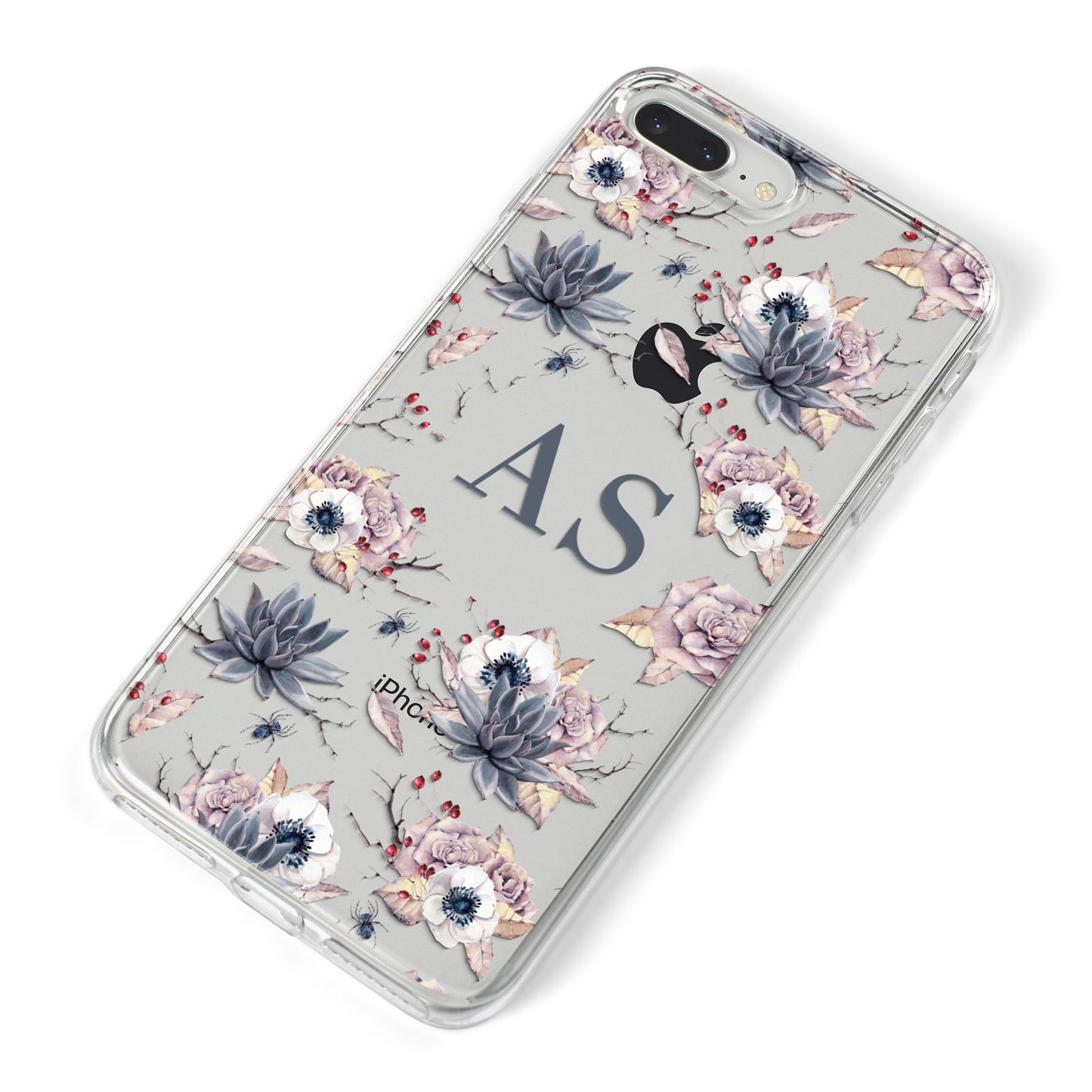 Personalised Halloween Floral iPhone 8 Plus Bumper Case on Silver iPhone Alternative Image