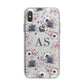 Personalised Halloween Floral iPhone X Bumper Case on Silver iPhone Alternative Image 1