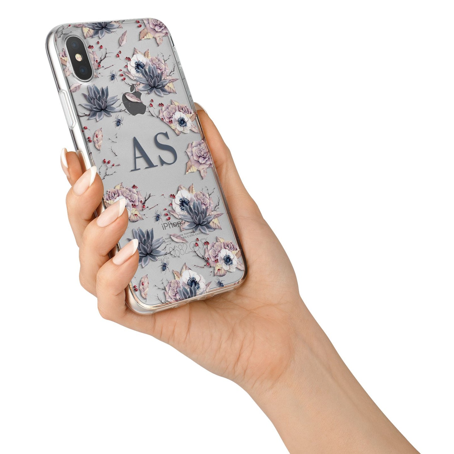 Personalised Halloween Floral iPhone X Bumper Case on Silver iPhone Alternative Image 2