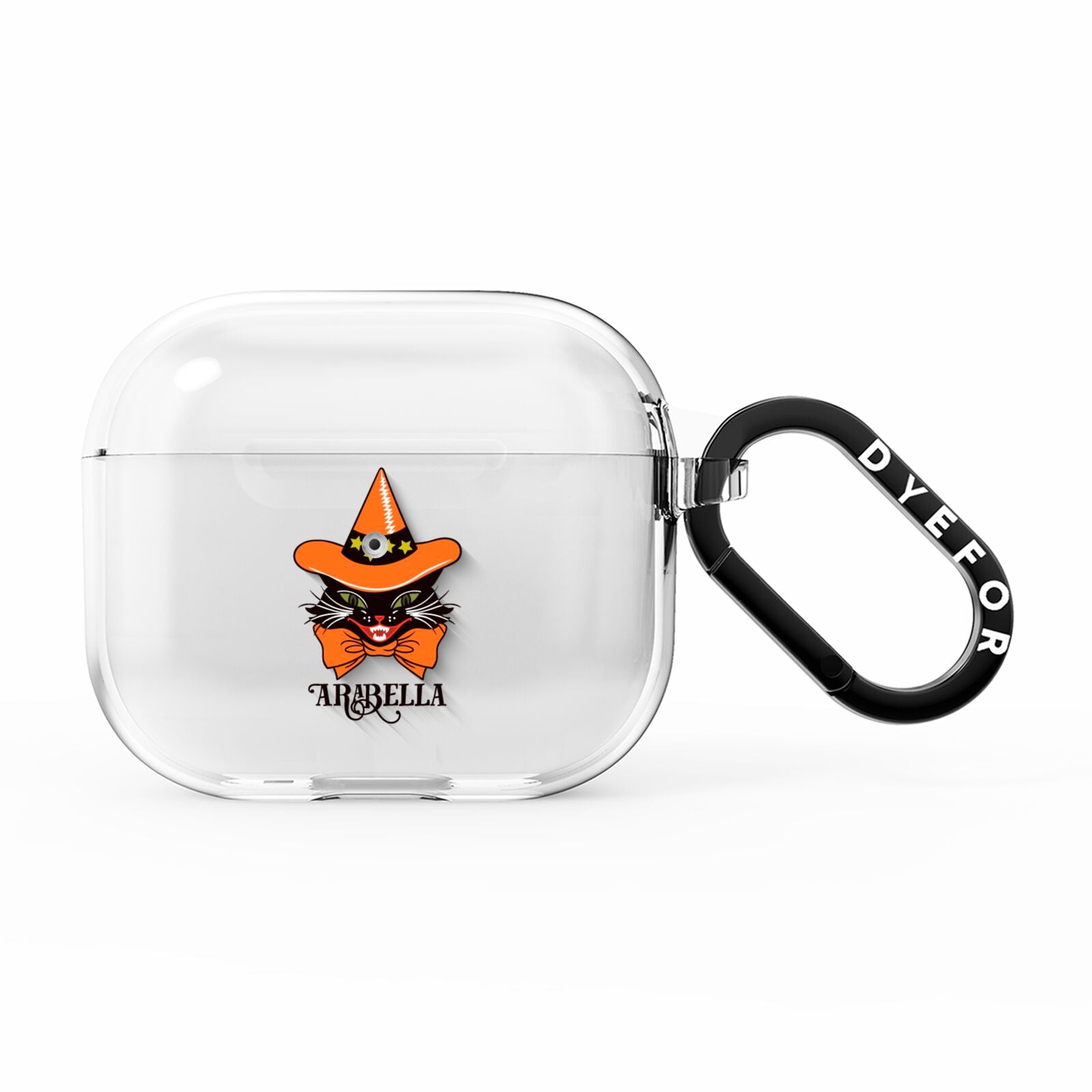Personalised Halloween Hat Cat AirPods Clear Case 3rd Gen
