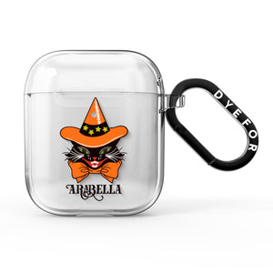Personalised Halloween Hat Cat AirPods Case