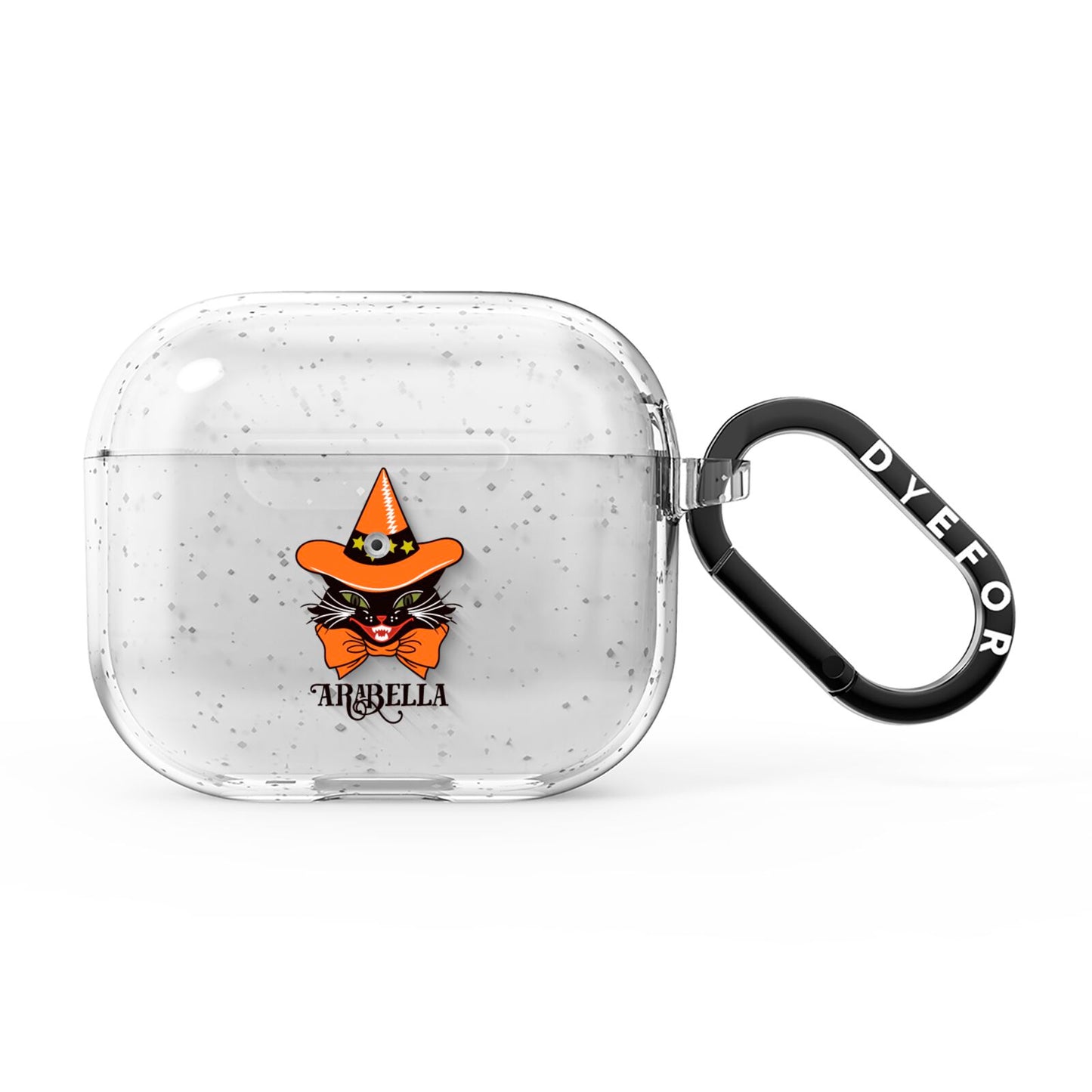 Personalised Halloween Hat Cat AirPods Glitter Case 3rd Gen
