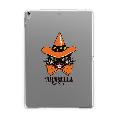 Personalised Halloween Hat Cat Apple iPad Silver Case