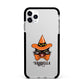 Personalised Halloween Hat Cat Apple iPhone 11 Pro Max in Silver with Black Impact Case