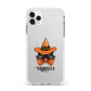 Personalised Halloween Hat Cat Apple iPhone 11 Pro Max in Silver with White Impact Case
