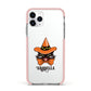Personalised Halloween Hat Cat Apple iPhone 11 Pro in Silver with Pink Impact Case