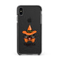 Personalised Halloween Hat Cat Apple iPhone Xs Max Impact Case Black Edge on Black Phone