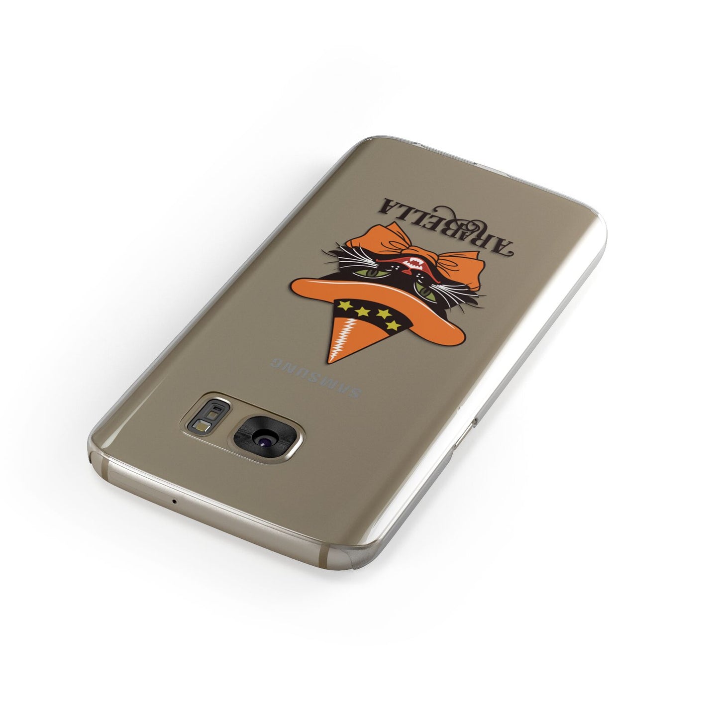 Personalised Halloween Hat Cat Samsung Galaxy Case Front Close Up