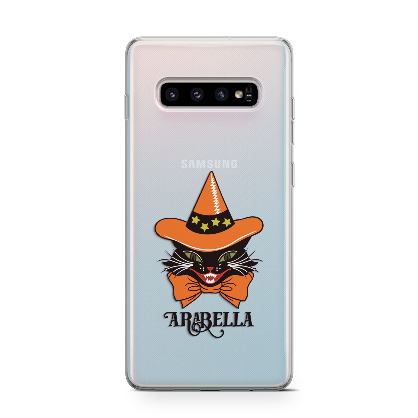 Personalised Halloween Hat Cat Samsung Galaxy S10 Case