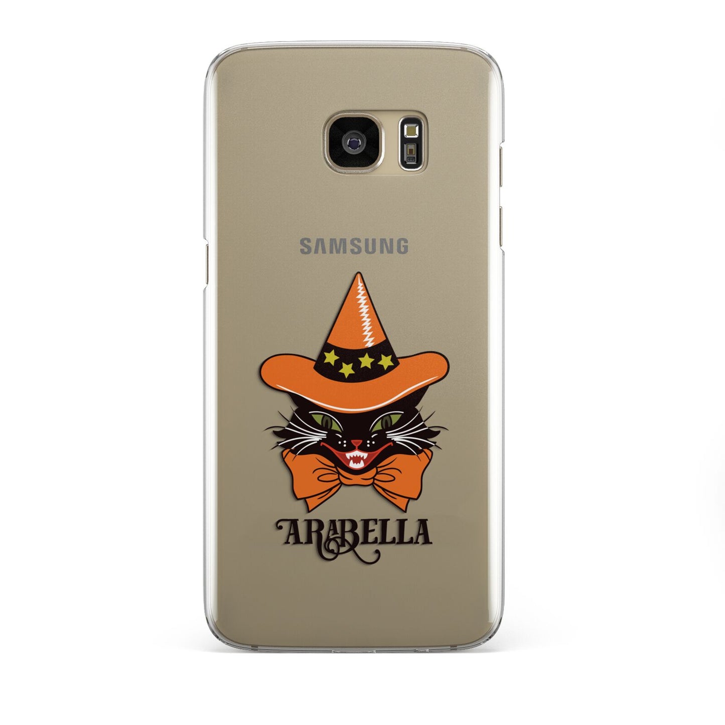 Personalised Halloween Hat Cat Samsung Galaxy S7 Edge Case