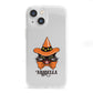 Personalised Halloween Hat Cat iPhone 13 Mini Clear Bumper Case