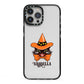 Personalised Halloween Hat Cat iPhone 13 Pro Max Black Impact Case on Silver phone