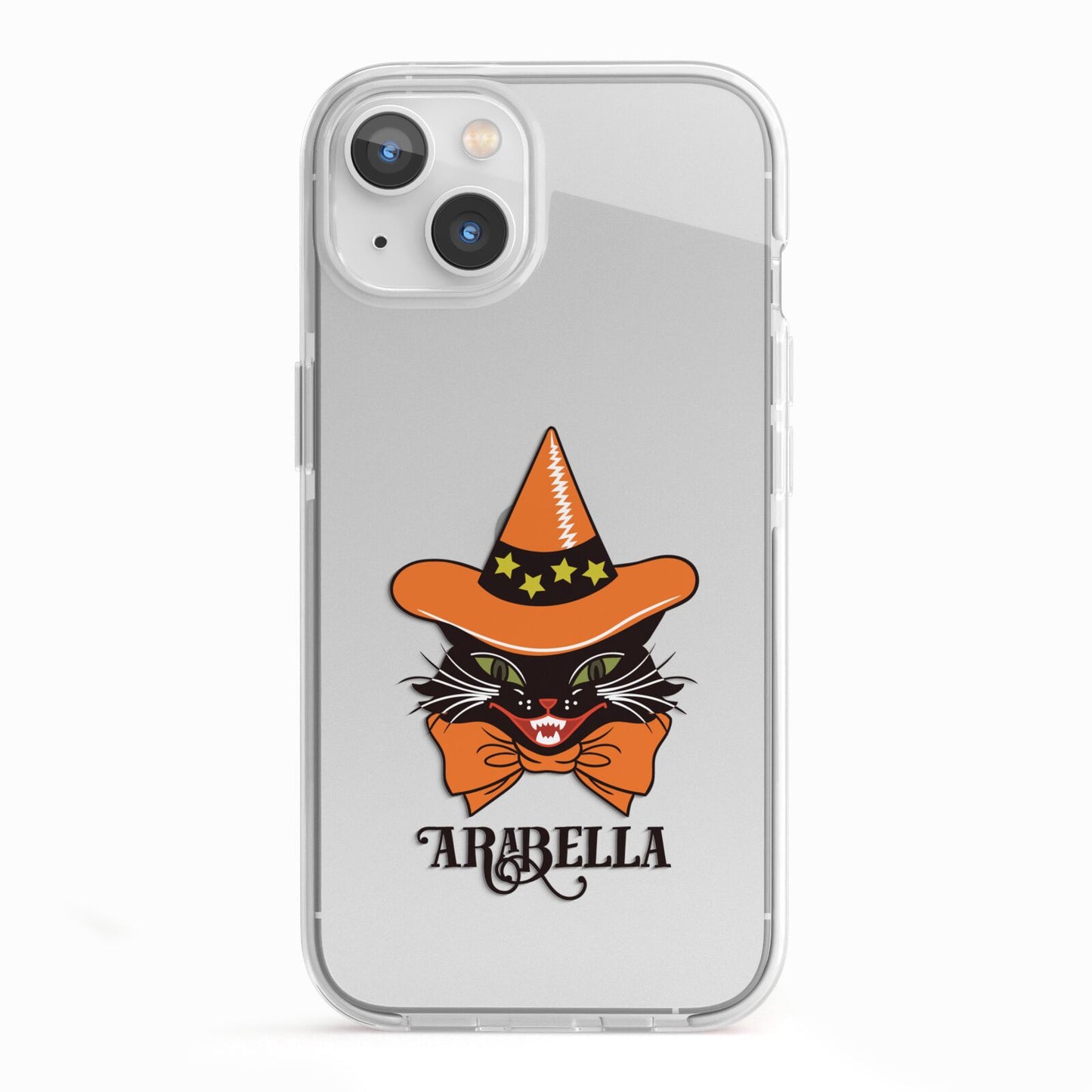 Personalised Halloween Hat Cat iPhone 13 TPU Impact Case with White Edges