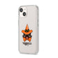 Personalised Halloween Hat Cat iPhone 14 Clear Tough Case Starlight Angled Image