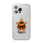Personalised Halloween Hat Cat iPhone 14 Pro Max Clear Tough Case Silver