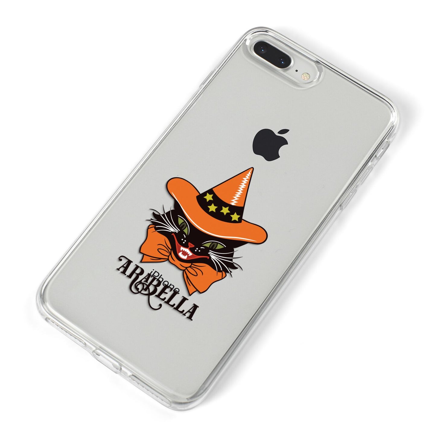 Personalised Halloween Hat Cat iPhone 8 Plus Bumper Case on Silver iPhone Alternative Image