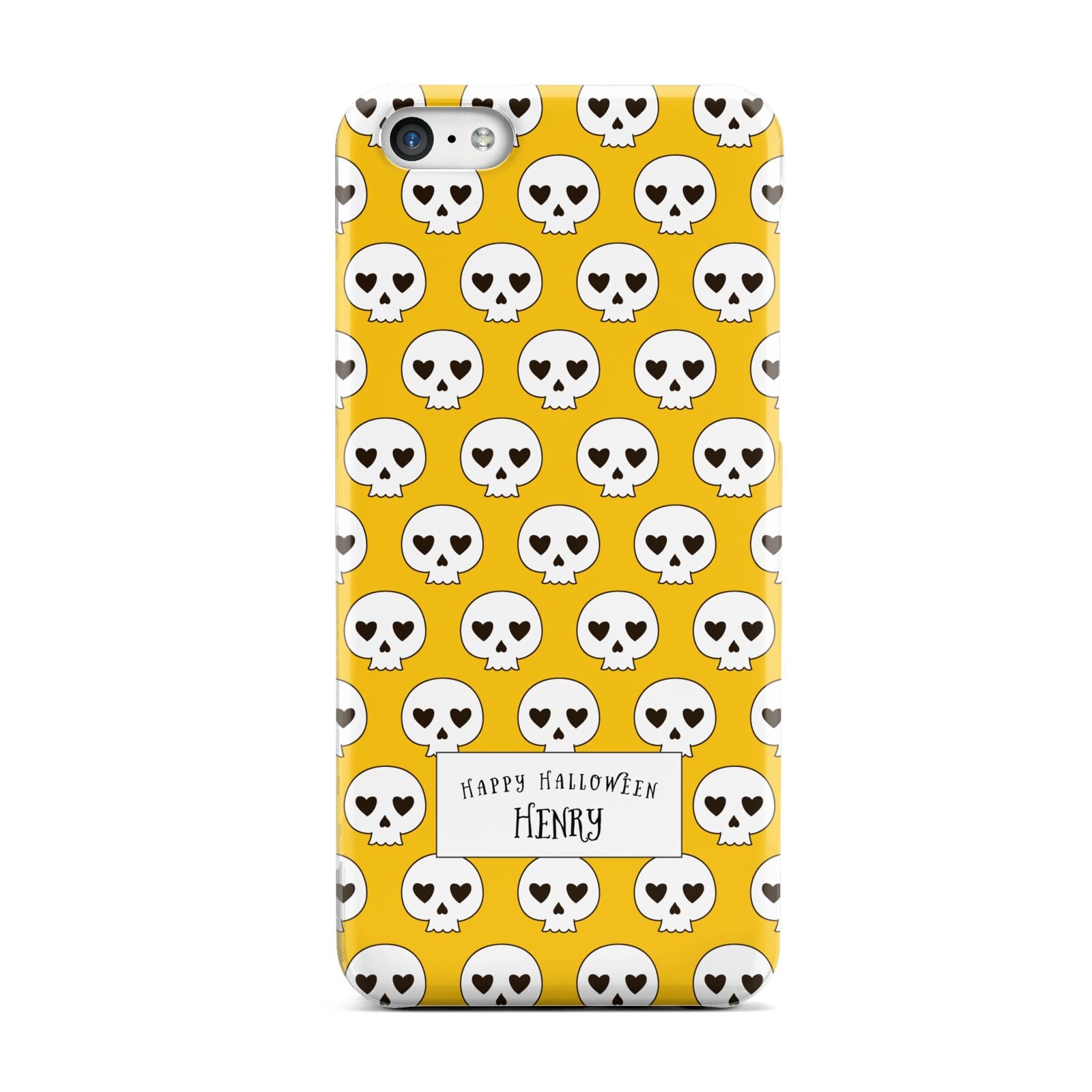 Personalised Halloween Heart Skulls Apple iPhone 5c Case
