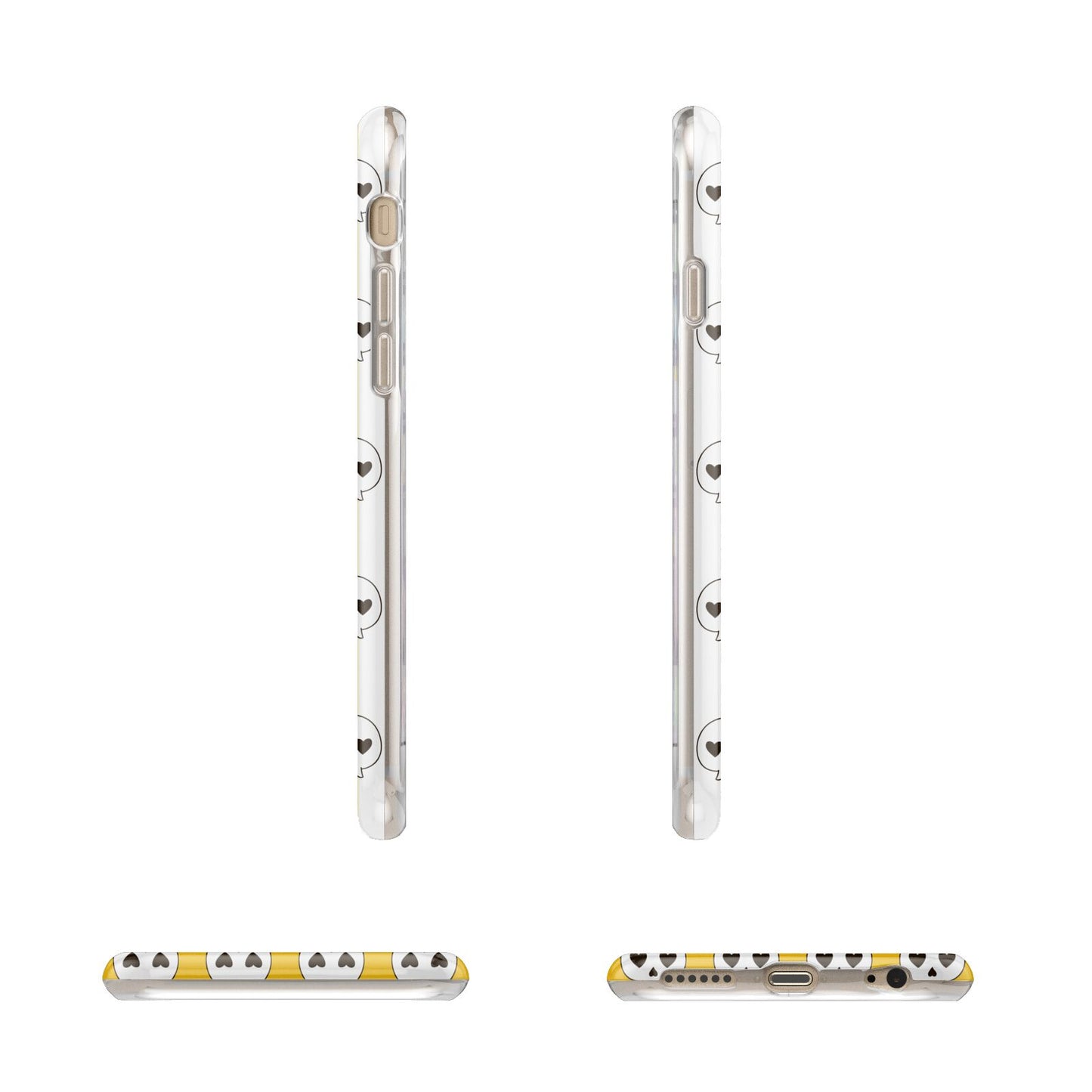 Personalised Halloween Heart Skulls Apple iPhone 6 3D Wrap Tough Case Alternative Image Angles