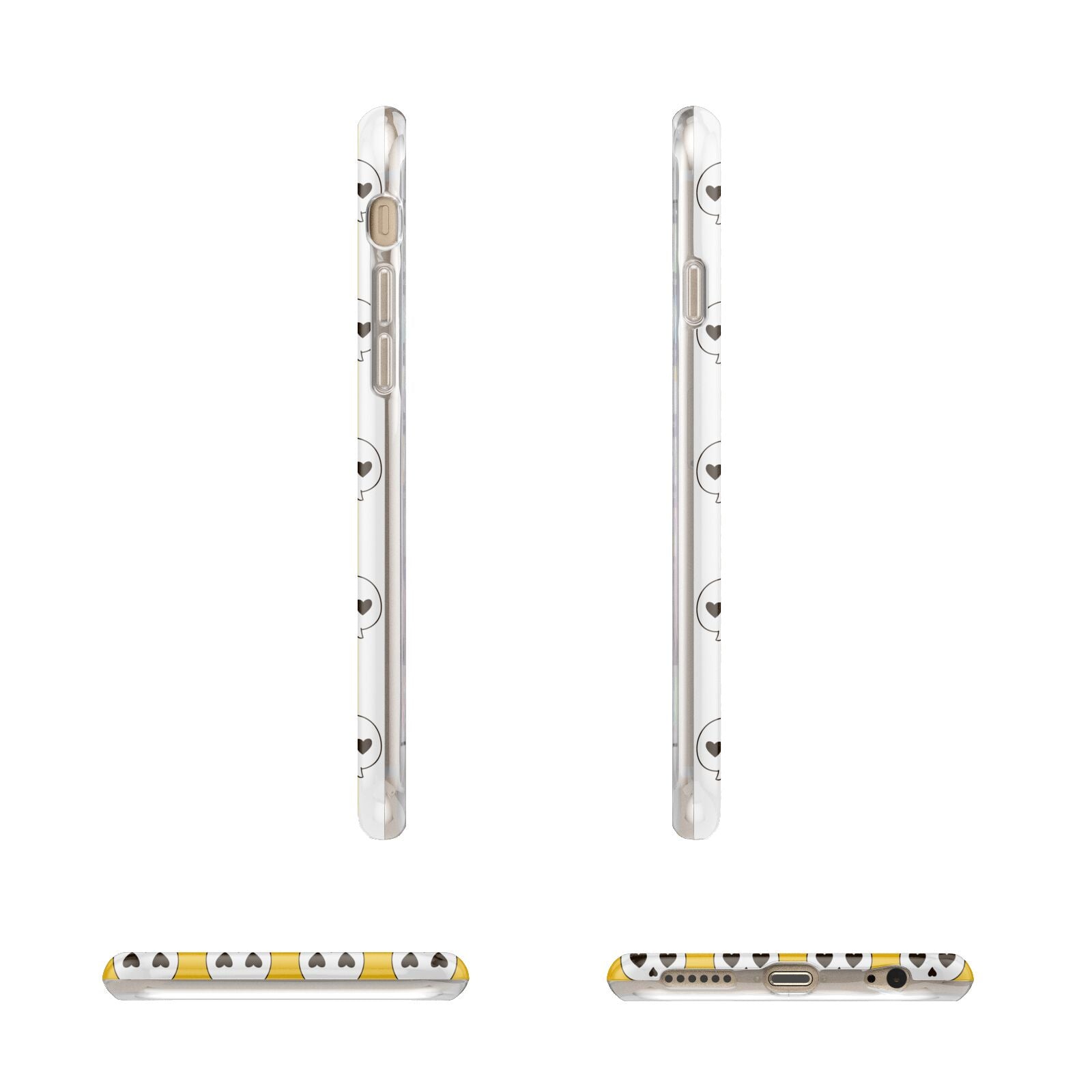 Personalised Halloween Heart Skulls Apple iPhone 6 3D Wrap Tough Case Alternative Image Angles