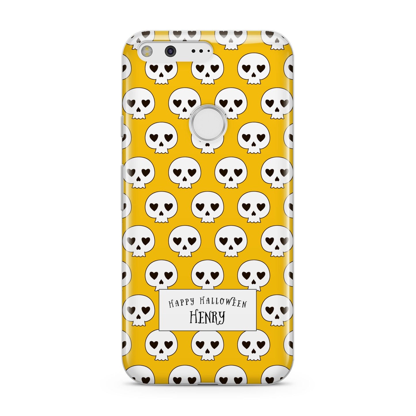 Personalised Halloween Heart Skulls Google Pixel Case