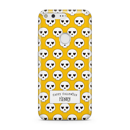 Personalised Halloween Heart Skulls Google Pixel Case
