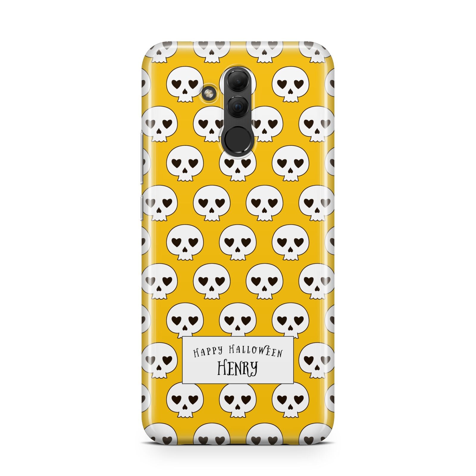 Personalised Halloween Heart Skulls Huawei Mate 20 Lite