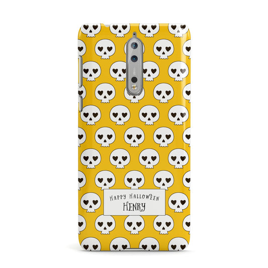 Personalised Halloween Heart Skulls Nokia Case