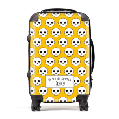 Personalised Halloween Heart Skulls Suitcase