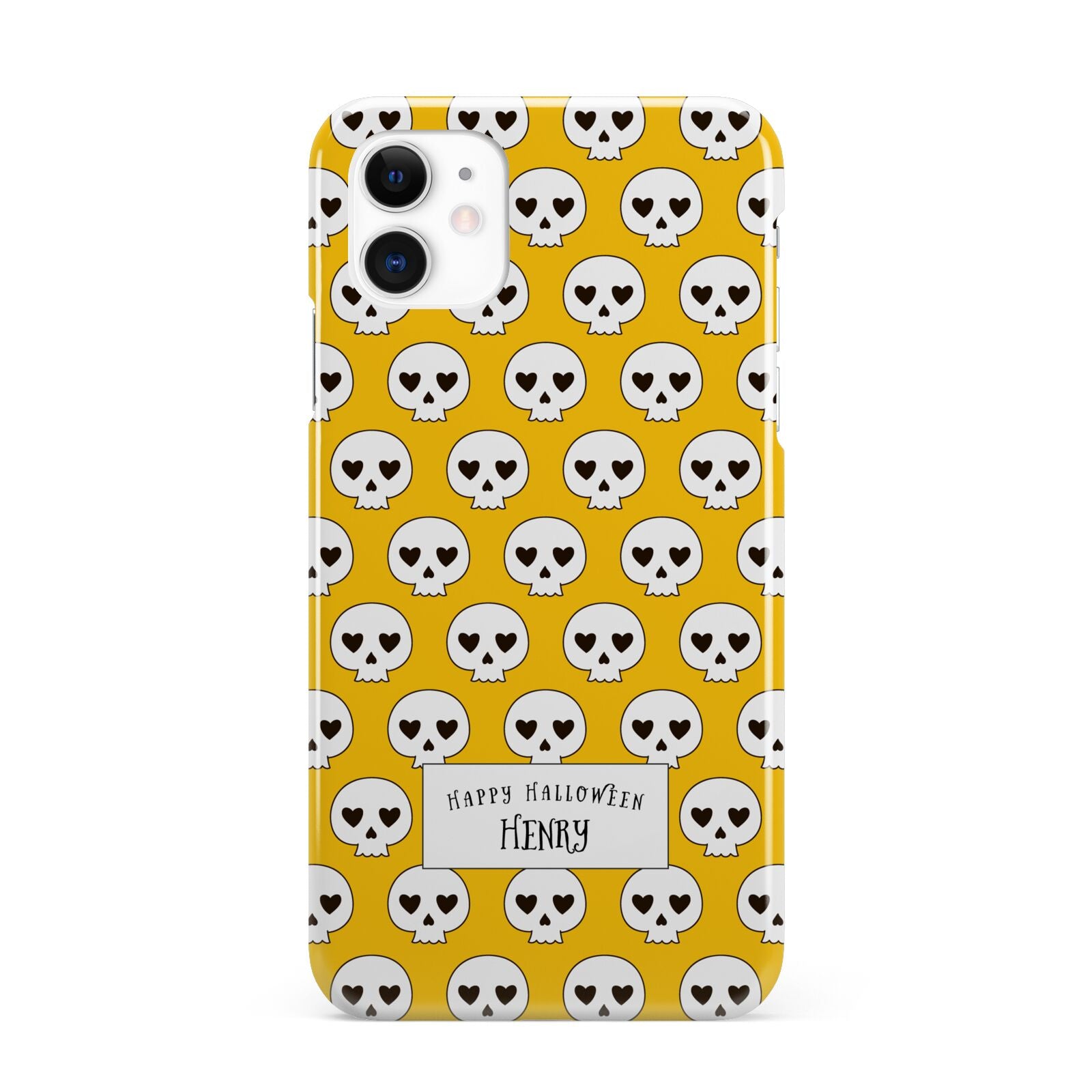 Personalised Halloween Heart Skulls iPhone 11 3D Snap Case