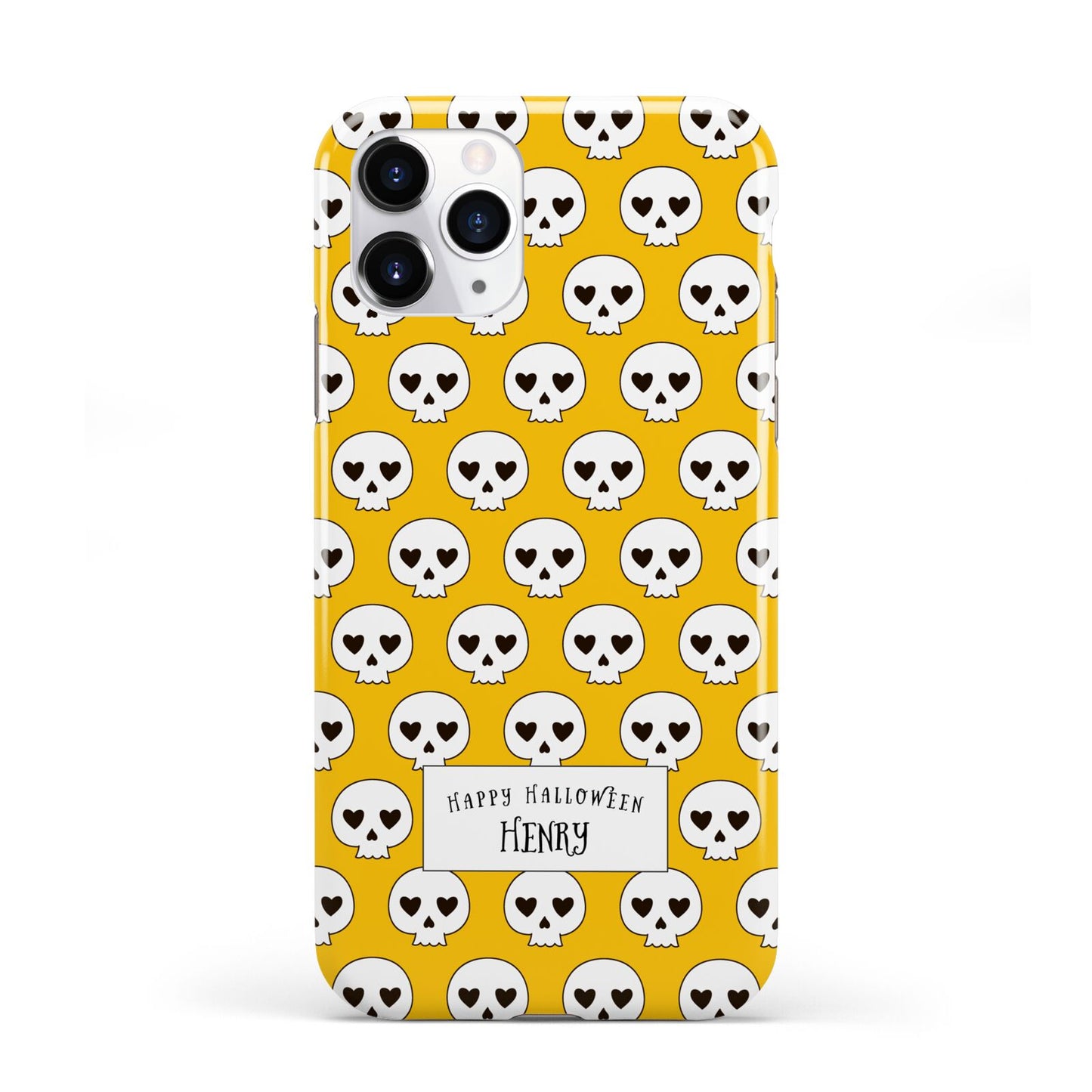 Personalised Halloween Heart Skulls iPhone 11 Pro 3D Tough Case