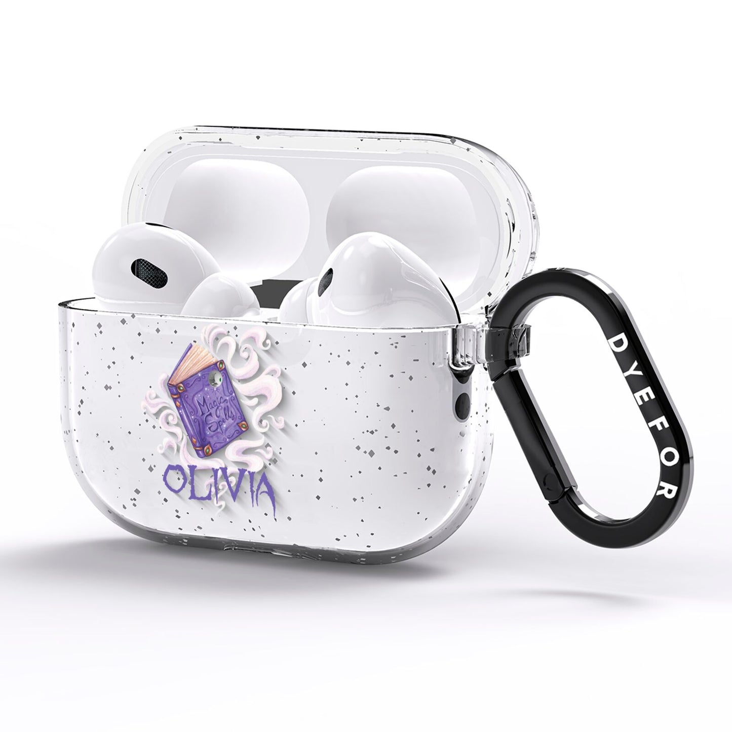 Personalised Halloween Magic Spell AirPods Pro Glitter Case Side Image