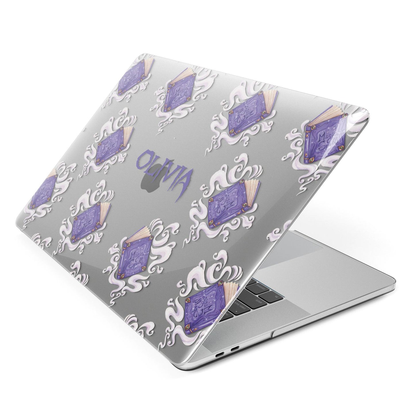 Personalised Halloween Magic Spell Apple MacBook Case Side View