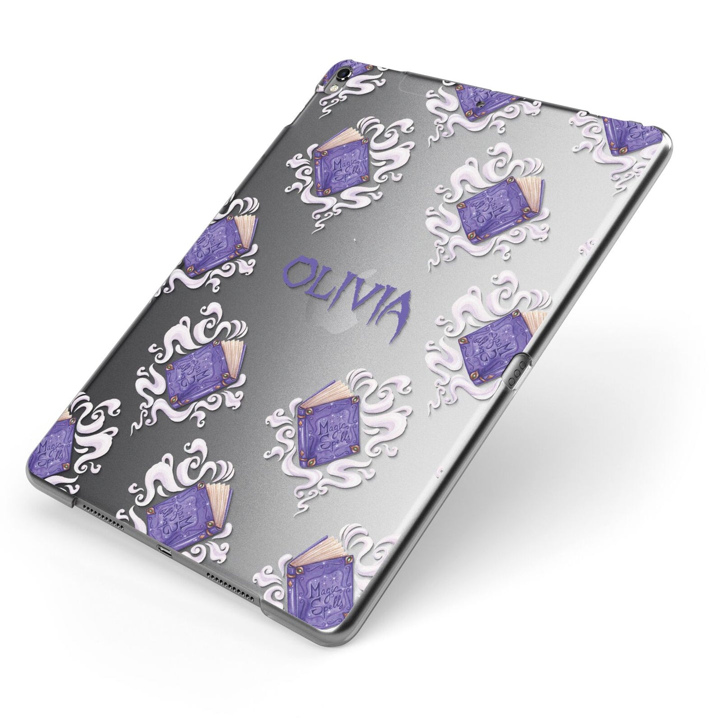 Personalised Halloween Magic Spell Apple iPad Case on Grey iPad Side View