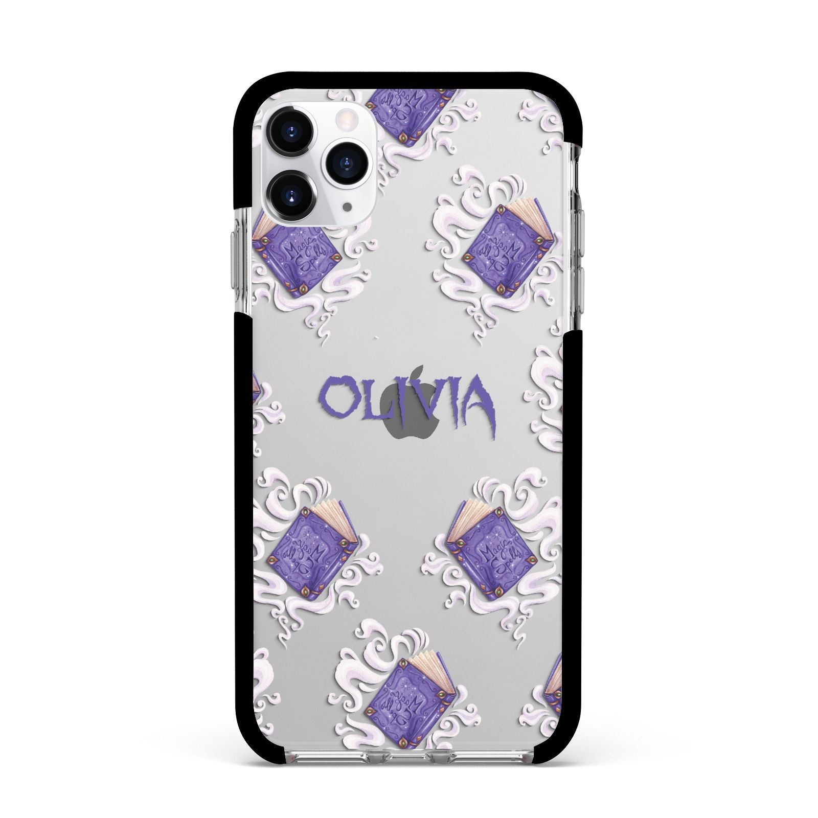 Personalised Halloween Magic Spell Apple iPhone 11 Pro Max in Silver with Black Impact Case